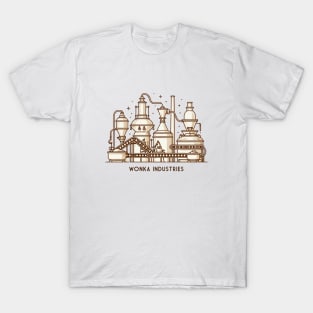 Chocolate Wonderland - Minimalist Line Art of a Chocolate Factory T-Shirt